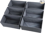 KIKILIE 6 Pack Foldable Clothing Organizers, Multi-purpose Drawer Dividers for Shirts, Bra, Socks and Panties (DD5250)