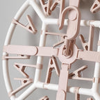 Clothes Drying Racks Foldable Clip Hangers Drip Hanger Plastic with 20 Drying Clips (Light Pink-Circle)