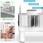 Ewaiira Dish Drying Rack, 304 Stainless Steel Dish Racks for Kitchen Counter, Dish Drainers with Automatic Drainage, Utensil Holder & Cups Holder, Space Saving Kitchen Organizer (2-Tier White)