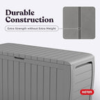 Keter Marvel Plus 71 Gallon Resin Outdoor Storage Box for Patio Furniture Cushions, Throw Pillows, Garden Tools and Pool Floats, Light Grey