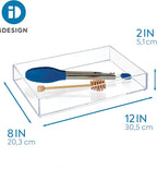 iDesign Clear Drawer Organizer, Plastic Tray for Makeup Storage on Bathroom Vanity, Dresser or Desk