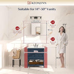 Keonjinn White Medicine Cabinet 14 x 18 Inch, Assembly Required, Medicine Cabinet Mirror for Compact Bathroom, One Shelf Only, Free Adjustable Shelves, Wall Mount or Recessed, Tempered Glass
