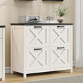 Lateral File Cabinet with 4 Drawers, Farmhouse File Cabinet for Letter/A4 Size Hanging Files, Large Wood File Storage Cabinets Printer Stand for Home Office Cabinets, Rustic White and Black