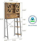 Vabches Over The Toilet Storage Cabinet, Farmhouse Storage Cabinet Over Toilet with Sliding Barn Door，Home Space-Saving Toilet Rack, for Bathroom, Restroom, Laundry，Brown