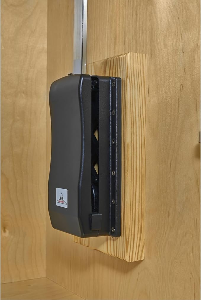 Rev-A-Shelf 21.5 to 26 Inch Pull Down Adjustable Side Mounted Closet Rod for Cabinets with Telescoping Handle and Hardware, Chrome, CPDR-1826