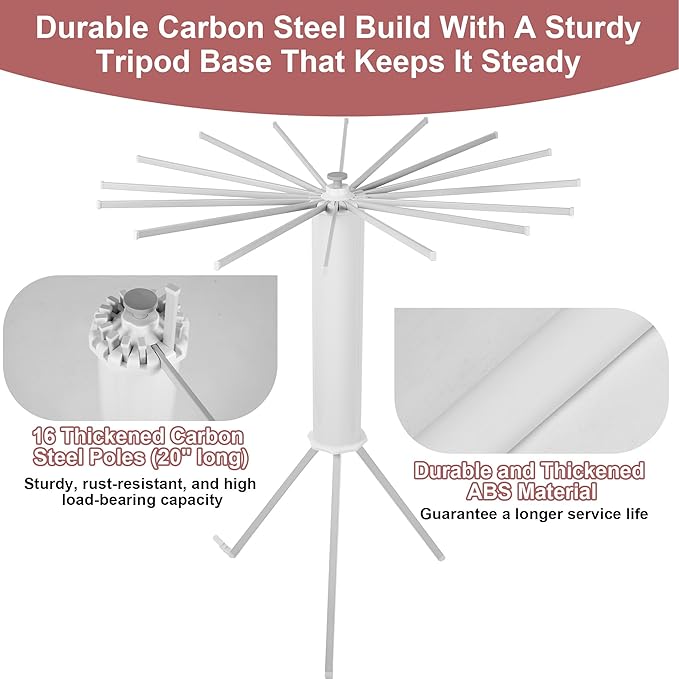 Clothes Drying Rack, Foldable Portable Drying Rack Clothing Space Saving, Upgraded Collapsible Standing Drying Rack with 16 Carbon Steel Poles for Indoor Laundry Clothes Towel Drying