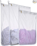 Fine Mesh Laundry Bags for Delicates, 3 Pack (2L+1M) Reusable Wash Bags with Sturdy Zippers, Durable Net Washing Bags for Lingerie, Bra, Sock, Underwear, Baby Clothes, Travel Organizer