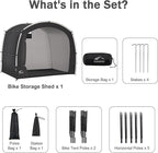 Bike Storage Shed Tent, Outdoor Bicycle Storage Shed, Waterproof Portable Bike Covers Shelter, 7.2x4.9x6.1ft Large Garage Tent for Motorcycle, Garden Tools, Lawn Mower