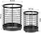 Utensil Holder, 7.7"+6" Stainless Steel Utensil Holder for Kitchen Counter, Cooking Tools Spatula, Silverware Forks, Knives, Spoons Utensil Crocks Organizer Drying Rack, Set of 2