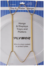 Plymor Gold Finish Wall Mountable Tray and Platter Hanger, 14.25" H x 6.5" W x 0.875" D (for Trays or Platters 16" - 30"), Pack of 2