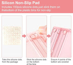 25 Pack Desk Drawer Organizer Set,Vanity and Desk Drawer Storage Bins,Clear Plastic Drawer Organizer Trays for Makeup,Office,Bathroom and Kitchen(pink)