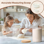 ComSaf 2Pcs Large Glass Storage Containers with Lids 4Qt, 1 Gallon Wide Mouth Flour Sugar Storage Containers, Large Capacity and Sealed for Rice, Cereal, Oat, Easy Clean and Scoop, Pantry Organization
