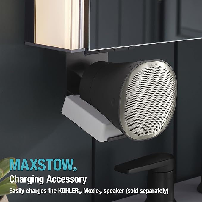 Kohler 81149-SLE-DA1 Maxstow Frameless Two-Door Medicine Cabinet Mirror with Lights, LED Light, Mirror Door & Staggered Shelves, Rectangular Frame, 32 in. W x 40 in. H