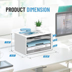 Wood Desk Organizer, 3 Tier Paper Tray Organizer for Desk with Adjustable Storage Shelves, Desktop File Organization Paper Sorter Mail Holder for Office Home Classroom, White