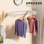 Wall Mounted Drying Rack for Small Space, 23.6" Foldable Collapsible Laundry Rack, Compact Space Saver for Apartment Bathroom Balcony, Includes Wall Template (White)