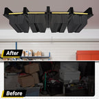 Overhead Garage Storage Rack 4-Bin, Heavy Duty Ceiling Racks w/ 400 LBS Load Capacity for Utility Bin, Powder Coated Tote Rack for Garages, Sheds, Storerooms,(5 PCS, for 4 Bins)