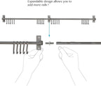 Wallniture Lyon 31.5" Wall Mount Kitchen Utensil Holder With 10 S Hooks For Hanging Pots and Pans Set