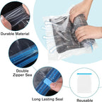 4 PCS Roll up Compression Bags, 19 X 14" Vacuum Travel Bag, Roll-Up Space Saver Bags for Travel, Vacuum Seal Storage Bag for Packing Clothing Suitcases Luggage Home Organizers, No Pump Needed