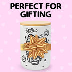 Silver Buffalo Sanrio Hello Kitty Halloween Spooky Mummy Ceramic Cookie Snack Candy Jar with Airtight Bamboo Lid (Small)