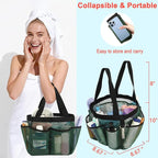 Mesh Shower Caddy Portable for College Dorm Room Essentials, 8-Pocket Large Shower Basket Tote Bag with 2 Handles for Toiletry, Bathroom, Beach, Camp, Gym