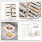 Giantex 15 Drawers Rolling Cart, Classroom Organizers, Storage Cart with Wheels, for Teacher Office Home School Supplies Tool Craft Art Paper