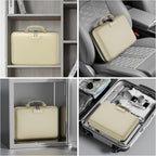 DocSafe Fireproof File Organizer with Lock, Hard-Shell Case Fireproof Document Box with 13 Pocket Accordion File Folder, Portable Home Office Travel Safe Storage for Important Documents Laptop Beige