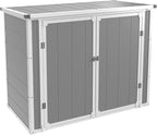 UDPATIO 4.5' x 2.5' Outdoor Storage Shed Horizontal Outdoor Trash Can Storage Box Plastic Shed Resin Cabinet,Gray,41 Cu.Ft