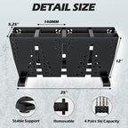 Heavy Duty Metal Ski Storage Rack, 4 Pair Freestanding Steel Ski Holder, Floor Stand Ski Organizer Rack, Snowboard Floor Stand Organizer for Garage and Home