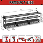 50" W Large Power Tool Organizer Wall Mount, Load 600lbs, 4 Layer Heavy Duty 12 Cordless Drills Holder, Battery Tool Storage Rack for Workbench, Workbench,Garage,Shed