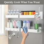 Magnetic Water Bottle Holder for Refrigerator, Cup Holder Organizer for Stanley and Tumbler for Kitchen, 4 Pack, White