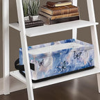 Toilet Paper Baskets Collapsible Storage Bin Rectangular Decorative Basket for Organizing Toilet Paper Basket for Bathroom Living Room Countertop Decor, Butterfly Marble Blue Violet