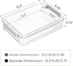 Citylife 2 PCS 6 Qt Plastic Storage Bins with Lids and Latches, Portable Stackable Storage Bins, Clear Plastic File Box for Organizing A4 Paper, Letters, Documents, Art Supplies, and Crafts
