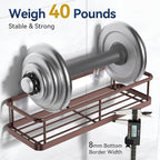 YASONIC Shower Caddy 3 Pack Rustproof Shower Organizer, Large Capacity Shower Shelves for Inside Shower, Bathroom Organizers and Storage with Soap Holder and 12 Hooks, Adhesive Shower Storage Bronze