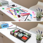 Desk Drawer Organizer Tray,Drawer Organizer for Office and Home,Desk Organizer with Drawers,7 Compartments,Non-Slip Desk Organizers (Black, 12.3" L x 8.3" W x 1.8" H)
