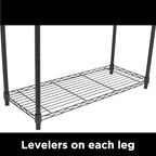Internet's Best 4-Tier Wire Shelving | Flat Black | Heavy Duty Shelf | Wide Adjustable Rack Unit | Kitchen Storage