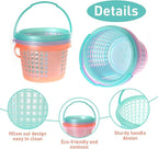 12pcs Easter Baskets Plastic Egg Baskets with Handles in 6 colors for Easter Hunting Spring Party Crafts Supplies Accessories Decorations Party Favors