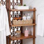 Toilet Paper Storage Basket Wicker Bathroom Basket Water Hyacinth Counter Organizer Toilet Tank Top Storage Shelf Cute Woven Scalloped Decor for Living Room Home Bathroom