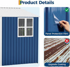 10x8 FT Outdoor Storage Shed, 450 Cu Ft Weather Resistant Garden Shed with Gable Roof & Grid Window, Multi-Use Shed for Bikes, Lawn Mowers, Patio Supplies & Pet Shelter