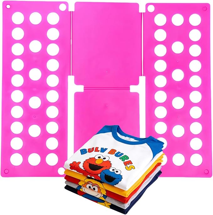 For Kids Ages 1–7 (Up to 48″/120cm) – Mini Kids Clothes Folding Board, Shirt Folder, Compact Laundry Organizer for Small Sizes, Portable Clothes Folder (Magenta)