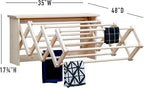Pennsylvania Woodworks Extra Large Wall Clothes Drying Rack ~ Heavy Duty Solid Maple Hardwood, Folding, Collapses to 35" x 20" x 8", Hand Built in USA, Unfinished