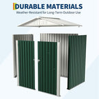 Outdoor Storage Shed, Weather Resistant Garden Shed with Gable Roof & Grid Window, Multi-Use Shed for Bikes, Lawn Mowers, Patio Supplies & Pet Shelter (Green, 6×4FT)