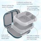 Bentgo Chill Max Leak-Proof XL Lunch Box - Included Ice Pack Keeps Food Cold; 5-Cup Capacity for Adults & Ages 8+, 3 or 4 Compartment Bento Box, BPA-Free, Dishwasher Safe (Fog & Deep Teal)