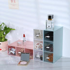 Desktop Drawers, Desk Organizer with 9 Drawers, Stackable Plastic Storage Box for Home Collection, Cosmetics, Jewelry, Office Supplies (3 Tiers, Mixed Colors)
