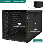 YITAHOME 150 Gallon Large Deck Box with Side Handles, Outdoor Double-Wall Storage for Patio Furniture Cushions, Garden Pool Accessories, Waterproof & Lockable