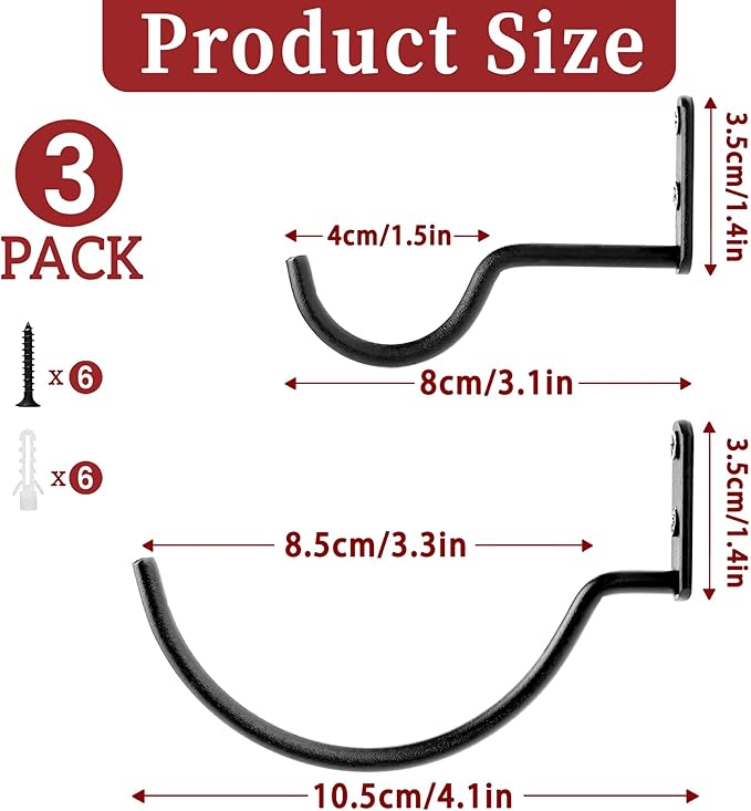 Wall-Mounted Wine Hook: Hanging Wine Bottle Wall Holder - Set of 3 Metal Wall Red Wine Rack Hooks