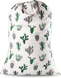 Extra Large Laundry Bag with Drawstring and Handle, Heavy Duty Travel Dirty Clothes Bag for Laundromat and Household, Durable Rip-Stop Laundry Hamper Liner, 28 x 40 Inch, Cactus