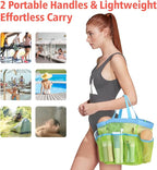 F-color Mesh Shower Caddy Portable, Upgrade Deeper 7 Pockets Shower Bag Basket Bag Tote for College Dorm Room Toiletry Bathroom Essentials Gym Camp Quick Dry 2 handles with S Hook