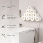 Wall Toilet Paper Holder for Extra 10 Rolls, Iron Wall Mount Toilet Roll Holder, Cloud Floating Toilet Paper Storage Rack, Metal Paper Roll Towel Holder Bathroom Decor Tissue Holder Shelf