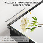 24x30 Pre-Assembled Black Medicine Cabinet with Mirror, Surface or Recessed Medicine Cabinet Mirror for Bathroom, Aluminum Beveled Frame Bathroom Vanity Mirror with Adjustable Shelves Storage