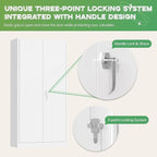 INTERGREAT Metal Wardrobe Closet, 71" White Locking Storage Wardrobe Cabinet with Doors and Shelves, Tall Steel Clothes Storage for Office, Home, School, Gym